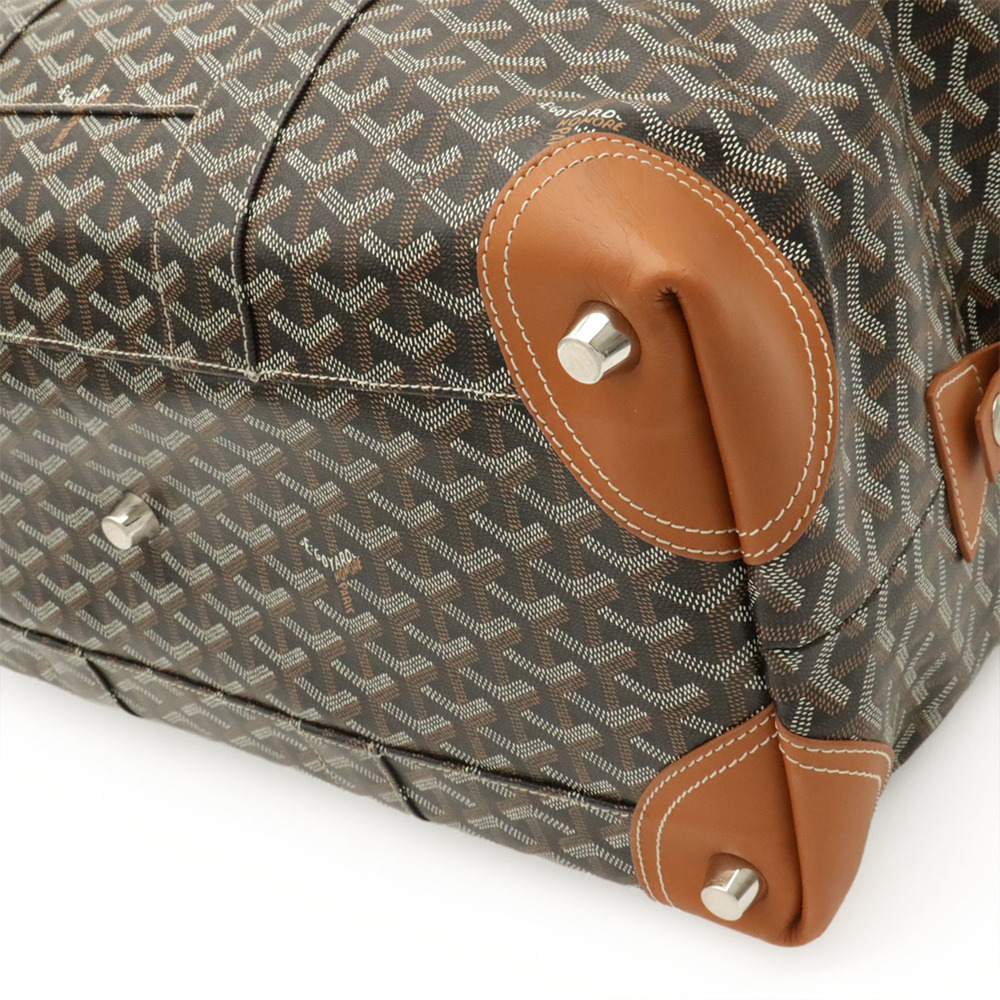 GOYARD Boeing 45 Boston Bag, Herringbone Pattern, Black/Brown - Picture 4 of 10